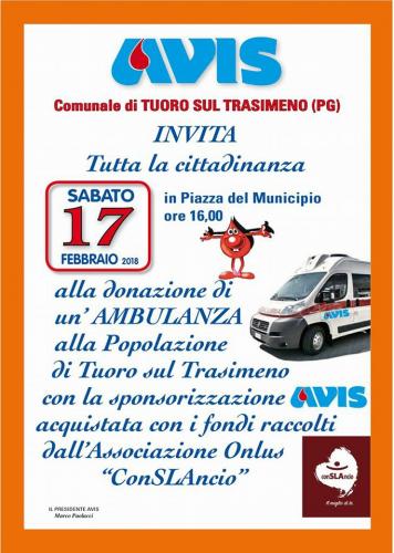 Consegna ambulanza all'Avis di Tuoro sul Trasimeno (PG)